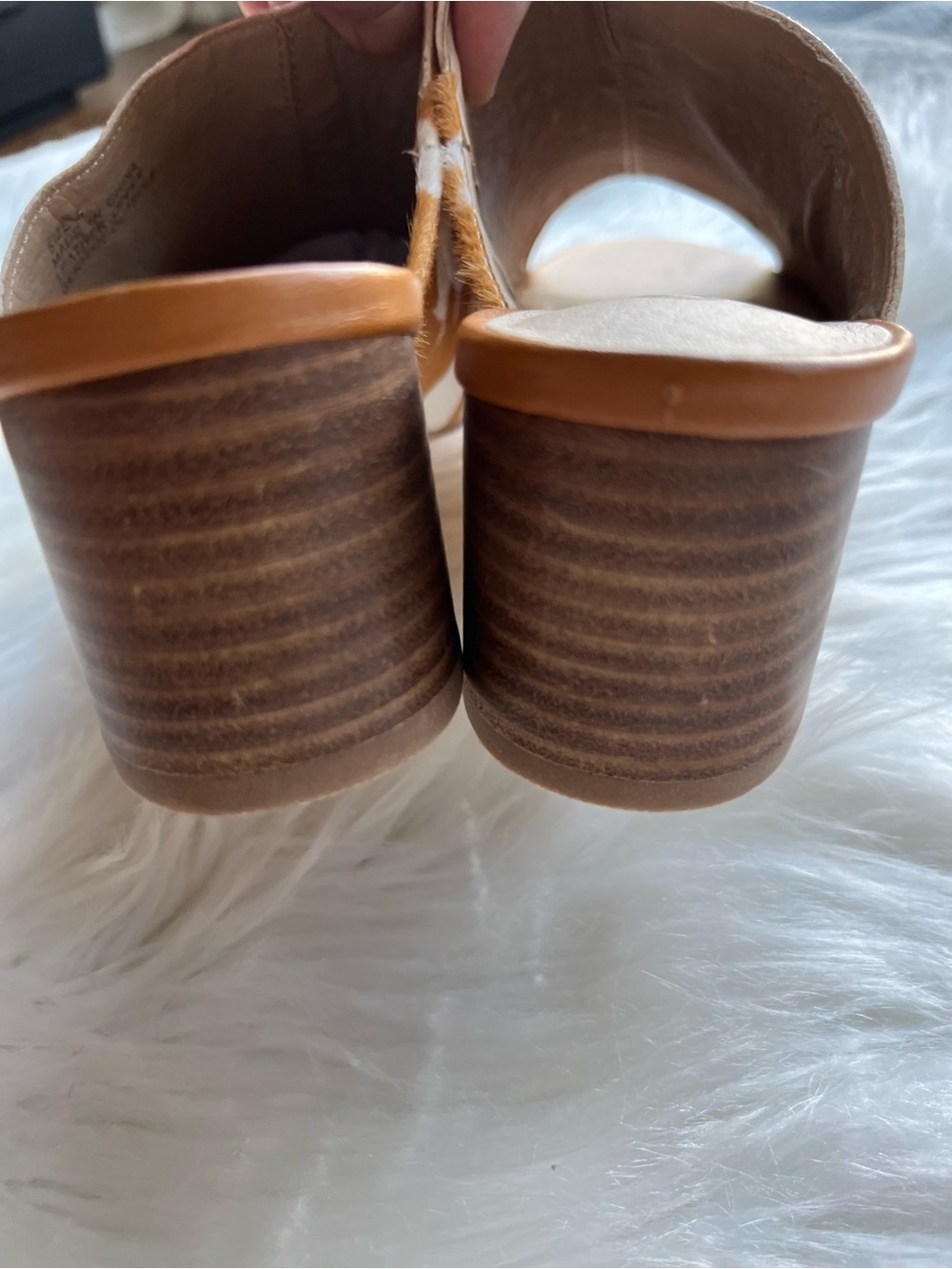 Sbicca Women's Richwood Sandal Calf Fur Mule Slides Size 8 - Picture 5 of 12